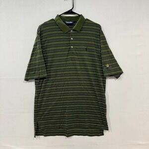 Polo Golf Ralph Lauren Polo Shirt Men's M Green Striped Pima Cotton VTG
